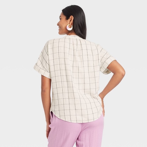 a new day Plaid Linen Blend Top - Picture 2 of 9